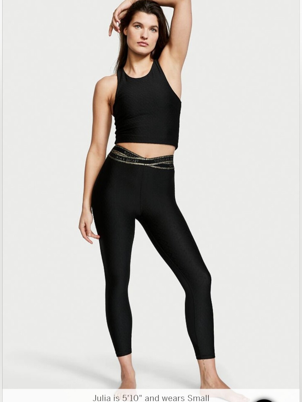 VS On Point Black Gold X-Banded Waist Leggings Limited Ed Sz 2 Luxury Line